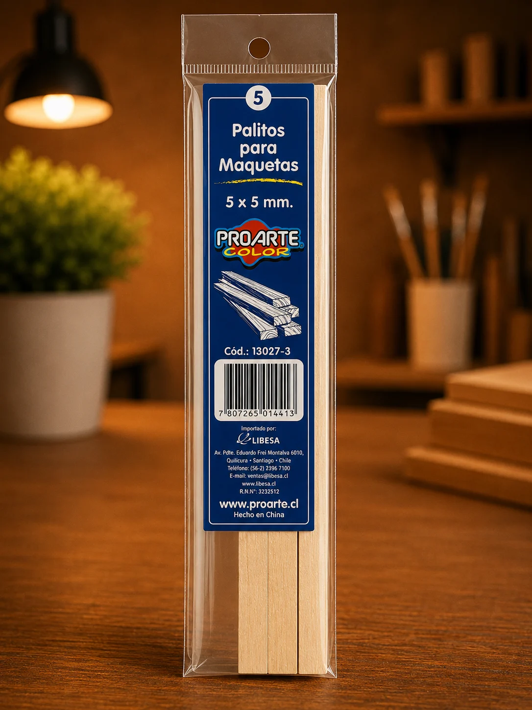 5 Palitos para maquetas 5x5mm proarte