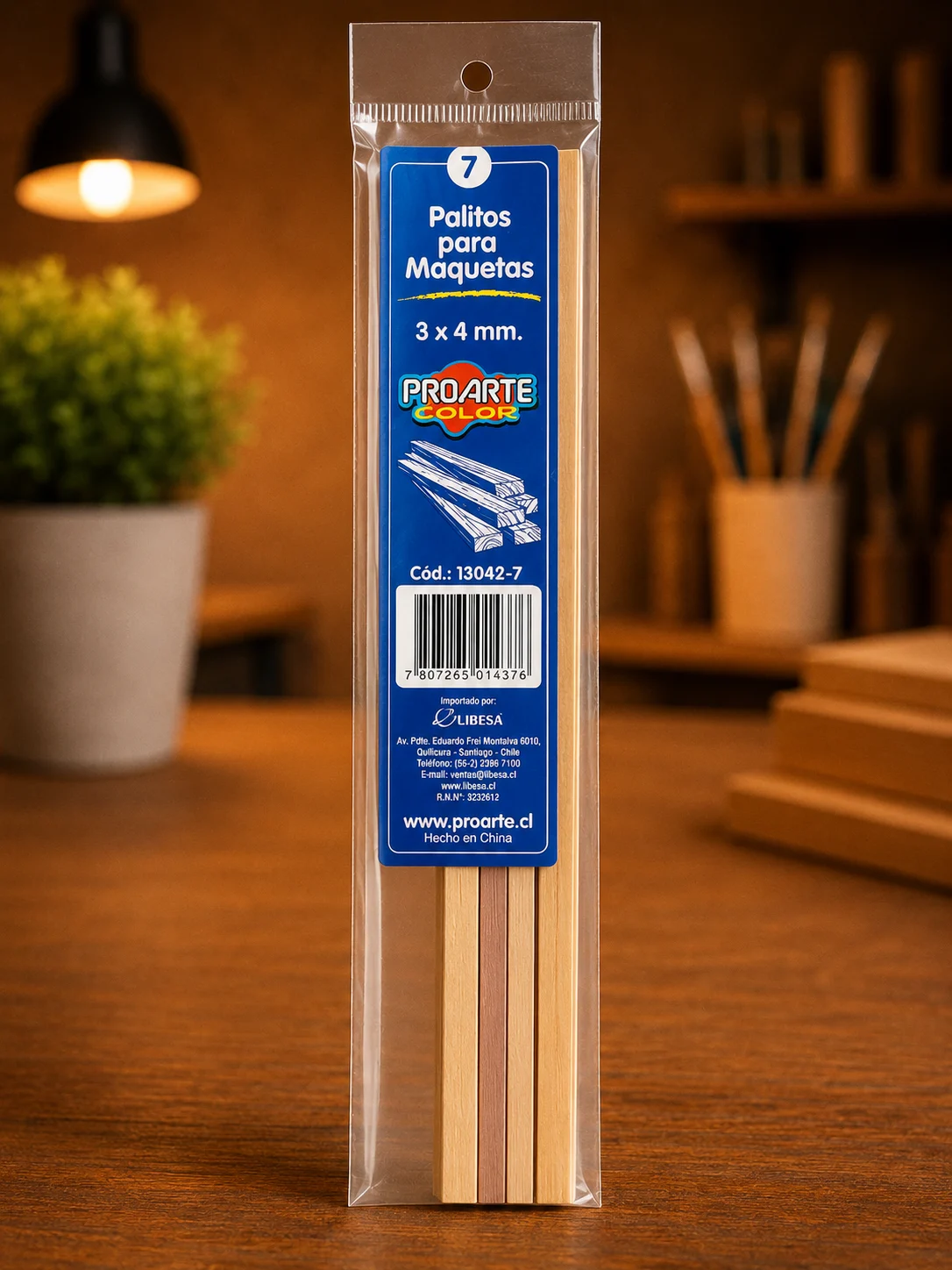 7 Palitos para Maquetas 3x4mm proarte
