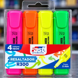 Resaltador R300 neon FAST 4 unidades grande
