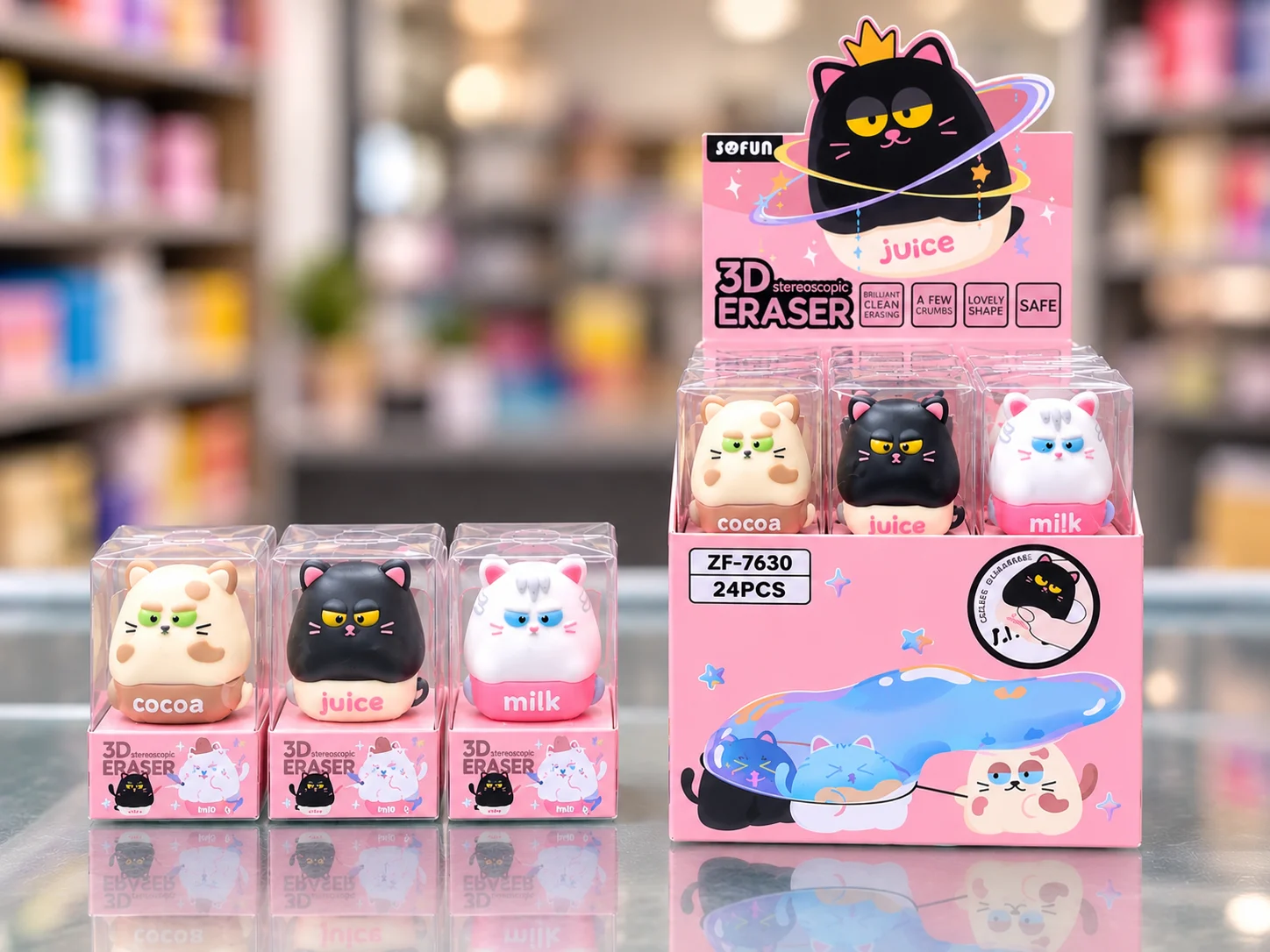 Borrador gato 3D ZF-7225 Sofun