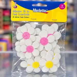 Figuras foamy adhe flores blanca polen amarrillo/rosada No.785-8944106