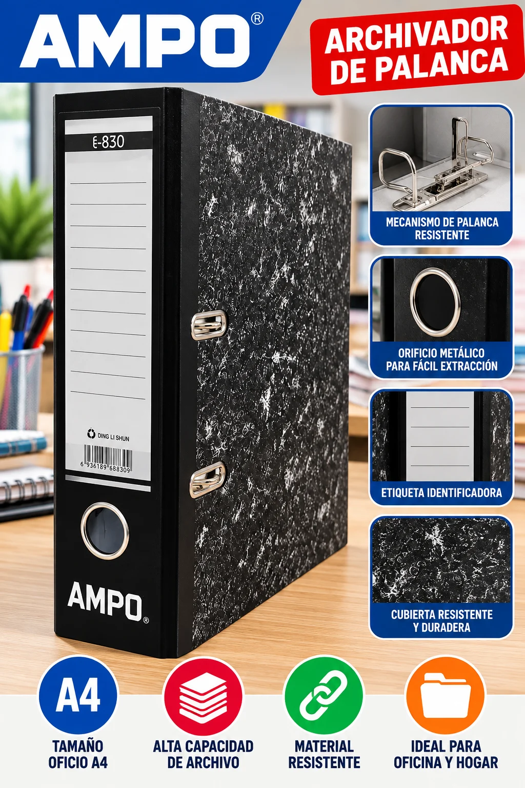 Archivador carta AMPO T-830