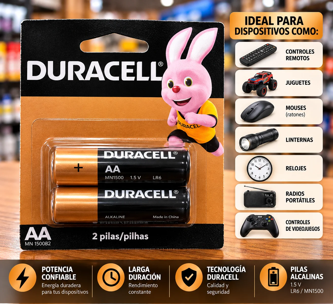 Batería duracell AA 2A