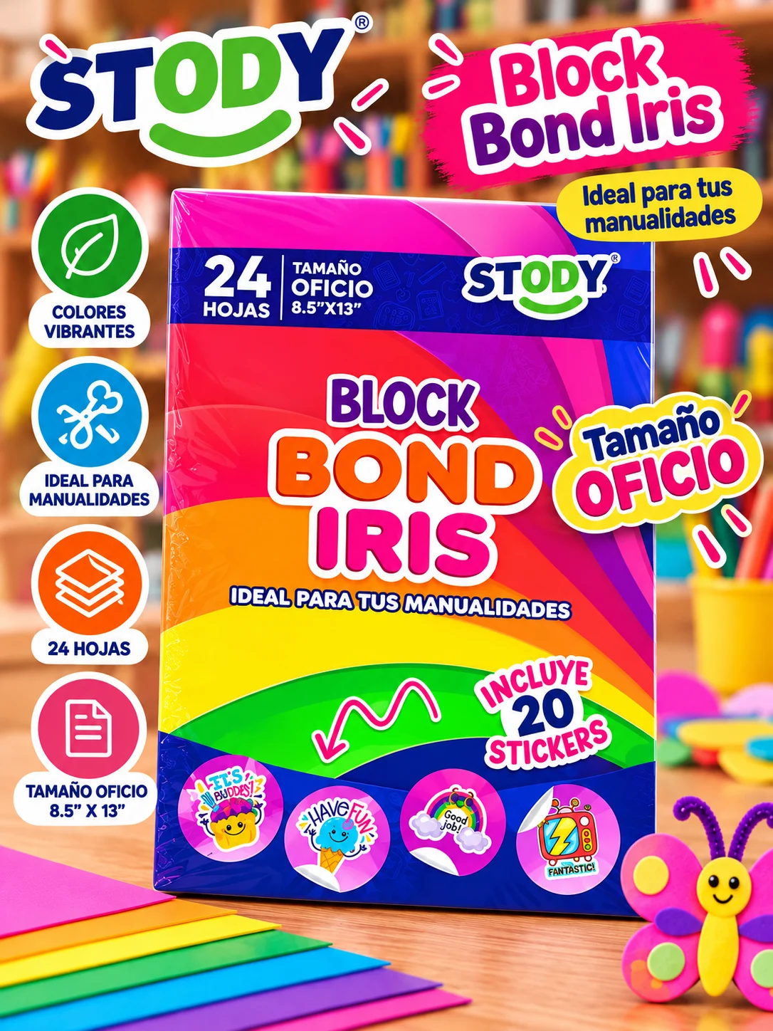 Block iris oficio 24 hojas STODY