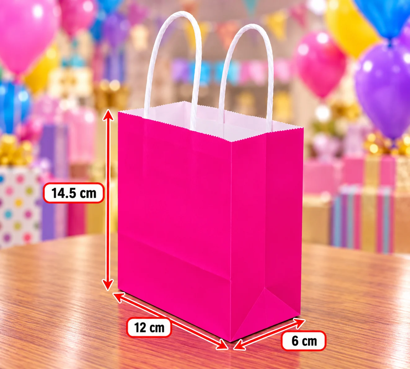 Bolsa de regalo #1 fucsia 12X14.5X6 CM