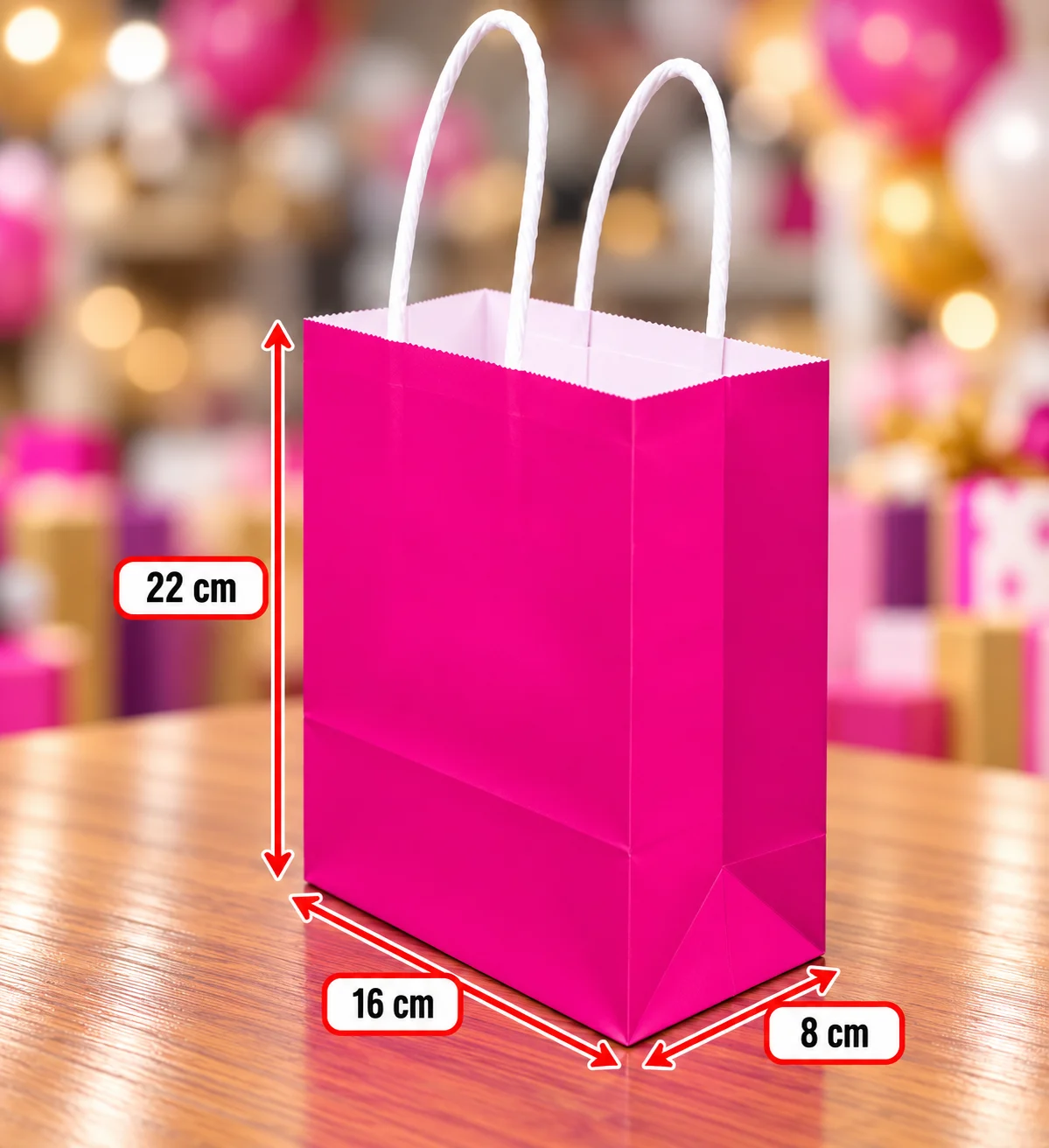 Bolsa de regalo #2 Fucsia 22X16X8 CM