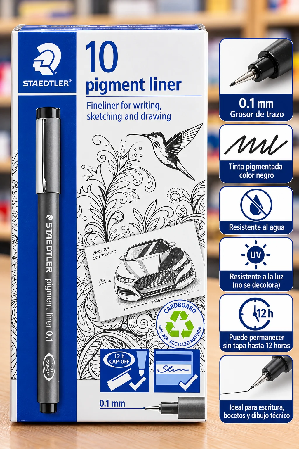 Caja 10 rapidografo desechable Staedtler 0.1