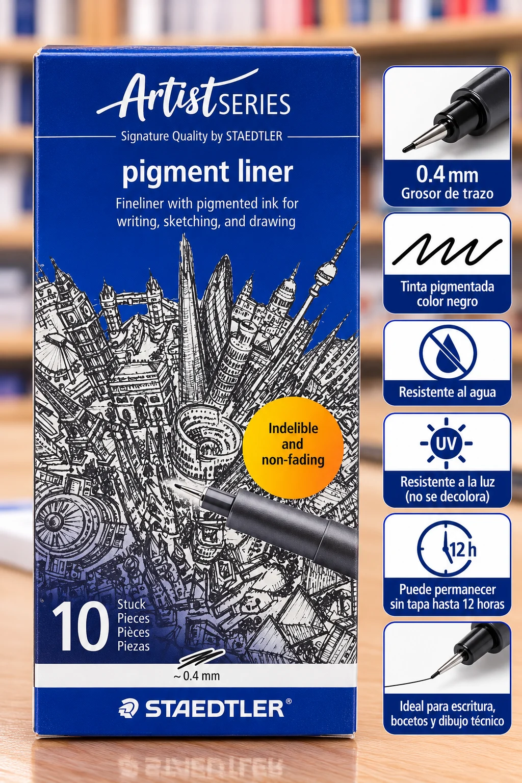 Caja 10 rapidografo desechable Staedtler 0.4
