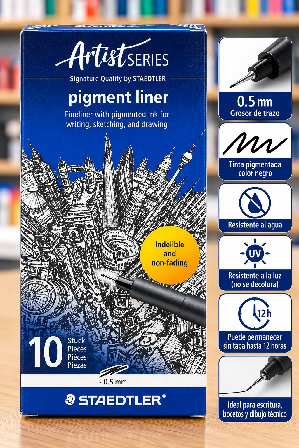 Caja 10 rapidografo desechable Staedtler 0.5