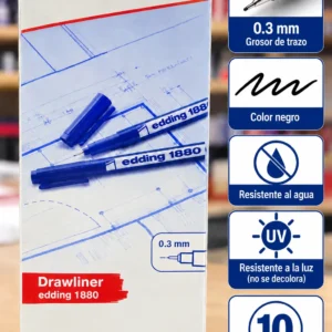 Caja 10 rapidografos desechable 0.3 edding
