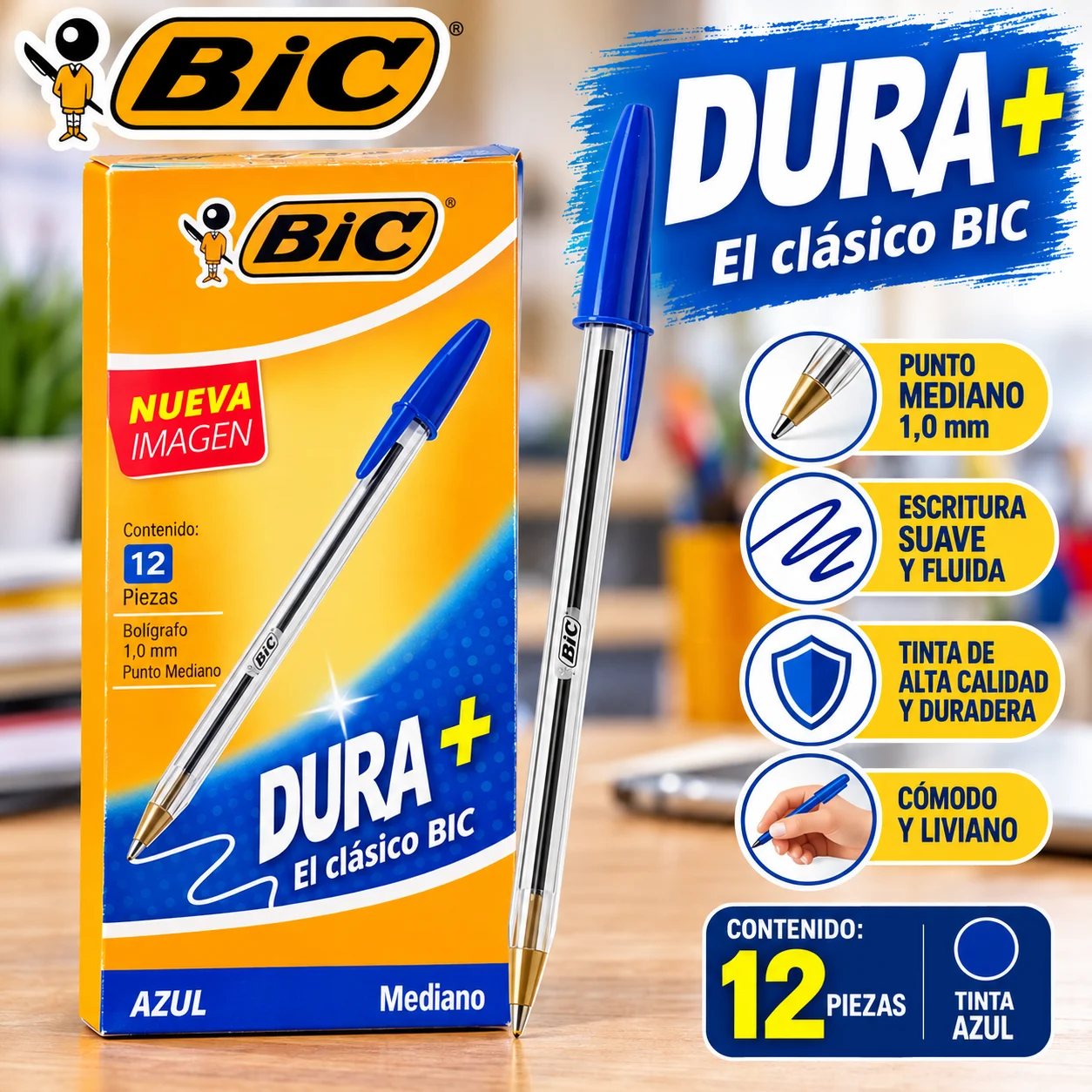 Caja 12 Lapicero BIC azul