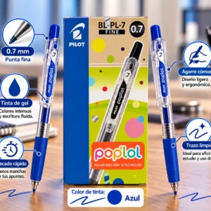 Caja 12 lapicero Pilot Poplol 0.7 gel azul