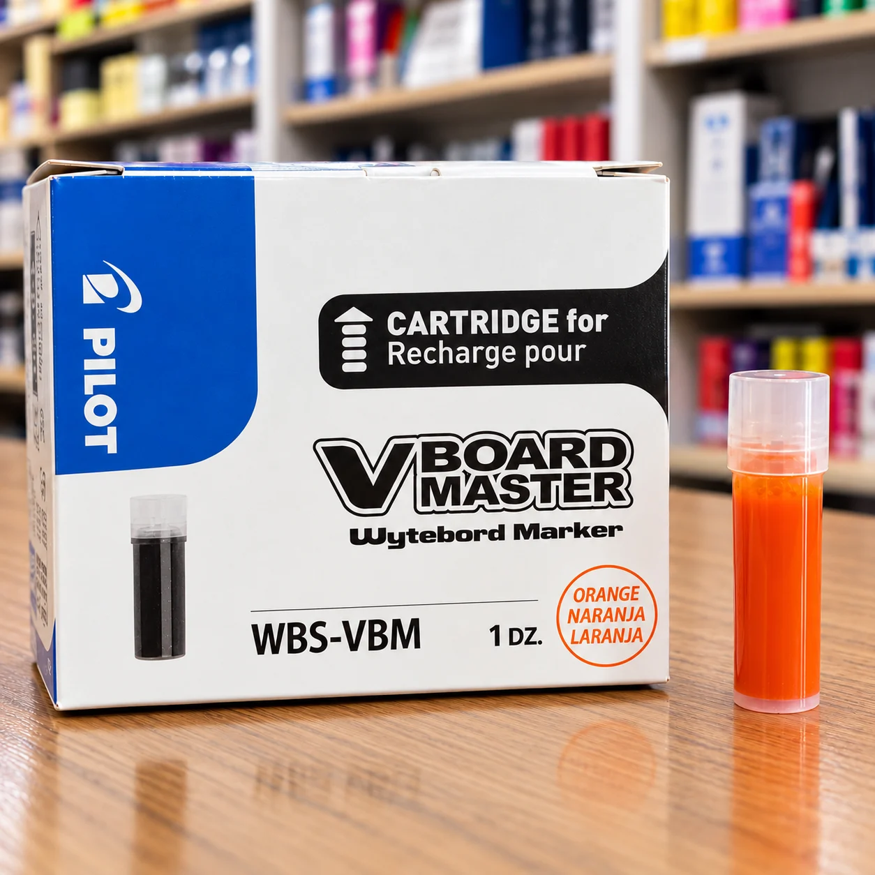 Caja 12 tintas o cartucho para marcador pilot naranja
