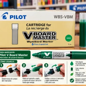 Caja 12 tintas o cartucho para marcador pilot verde