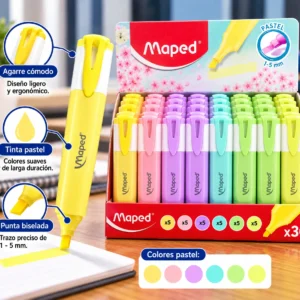 Caja de 30 Resaltador pastel maped surtido