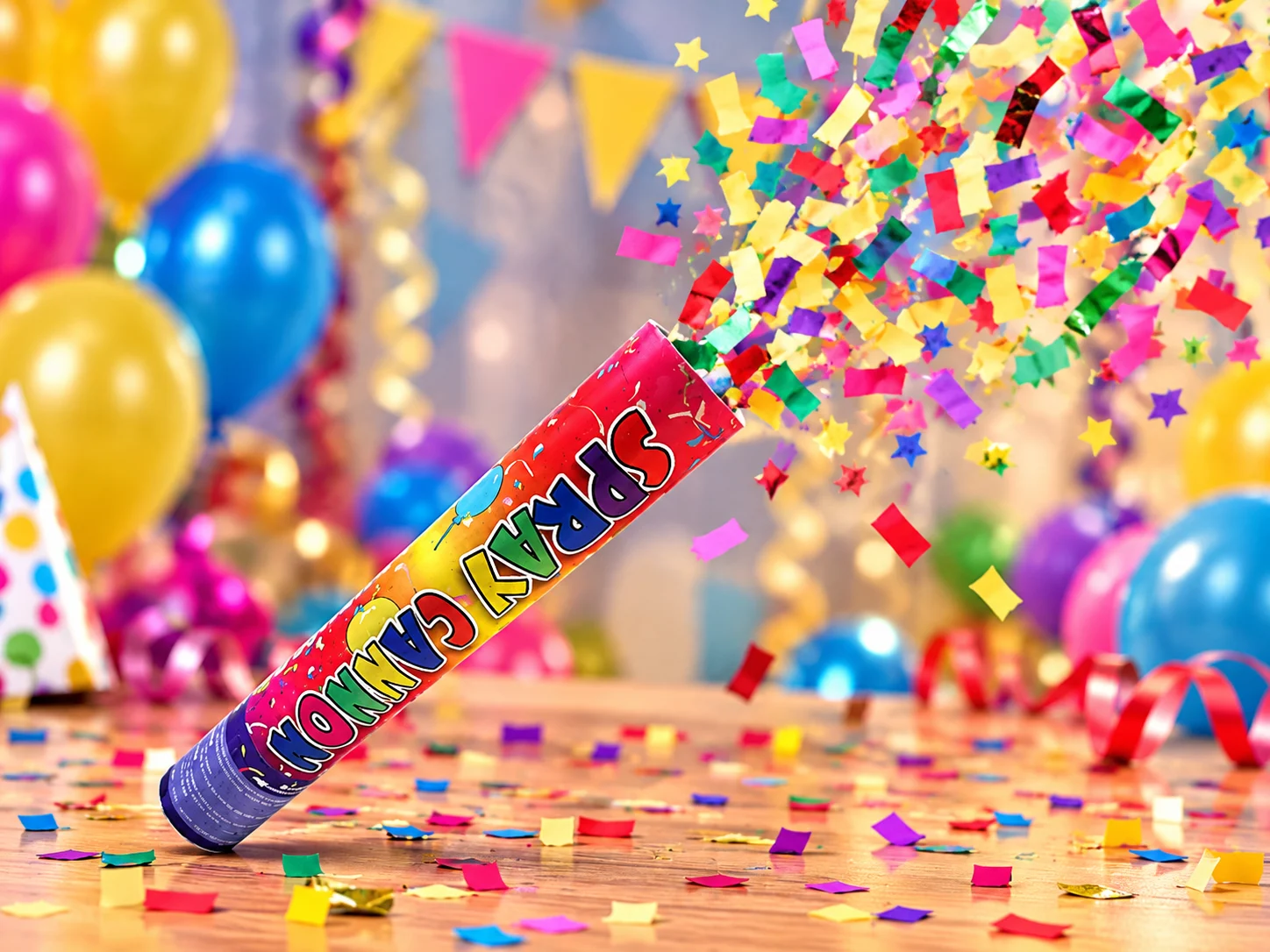 Cañón de confeti en plena celebración