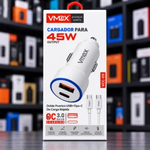 Cargador rapido para auto 45W USB-C VCC-05 Vmex