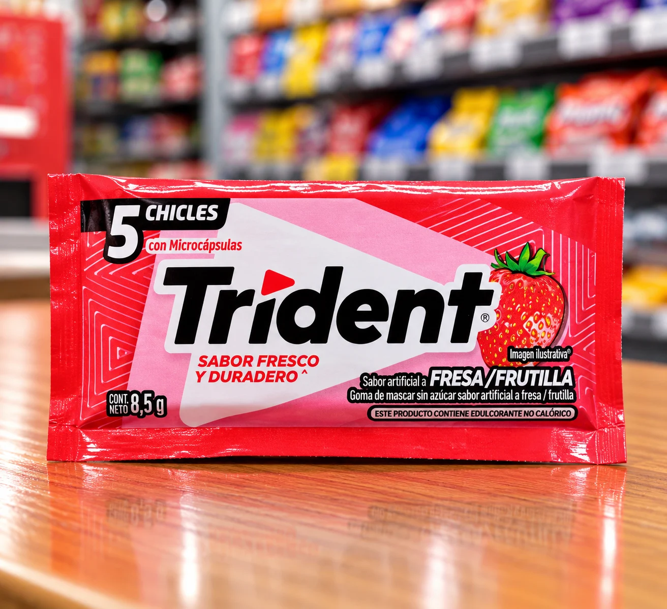 Chicle trident fresa