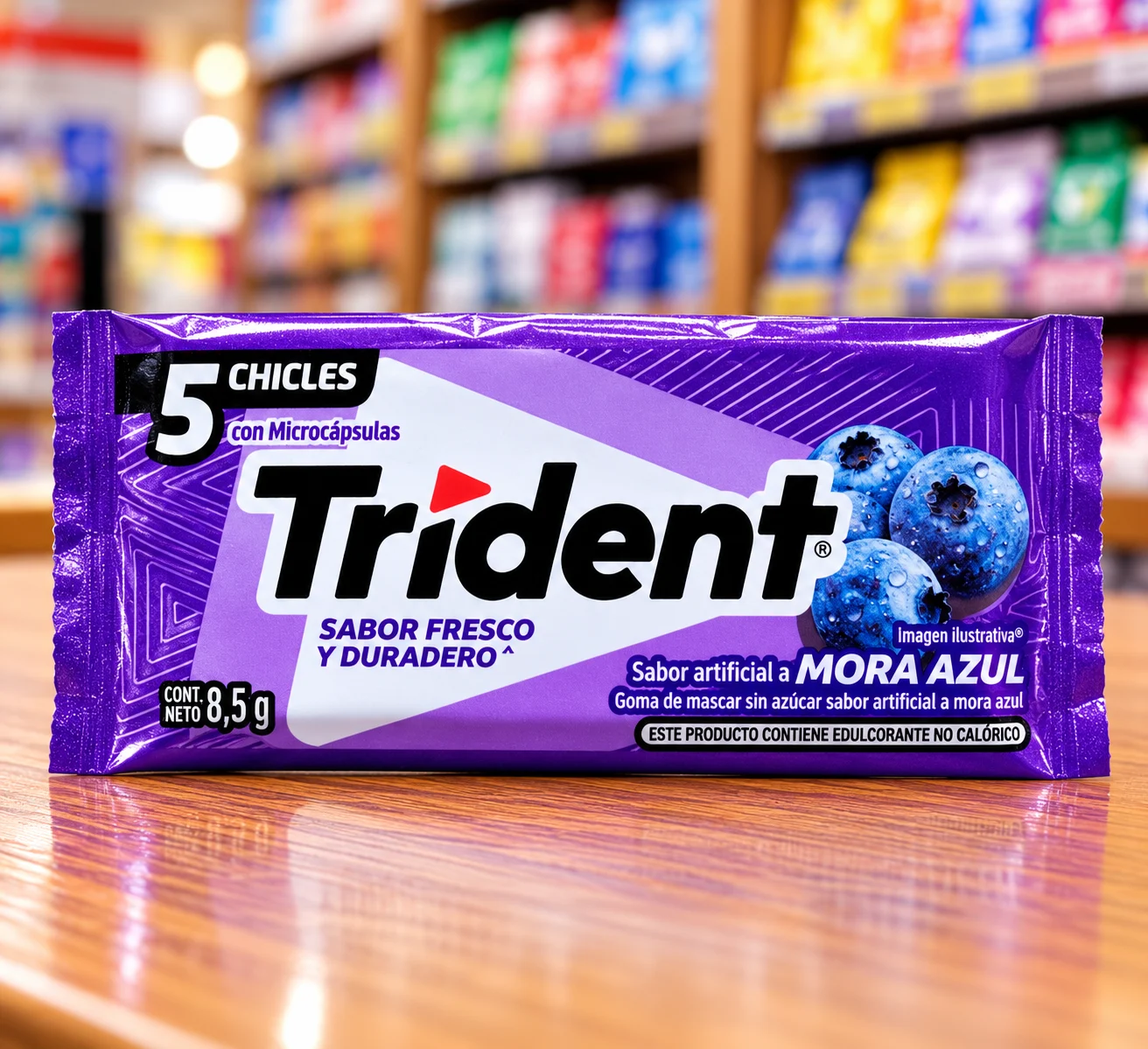 Chicle trident mora azul