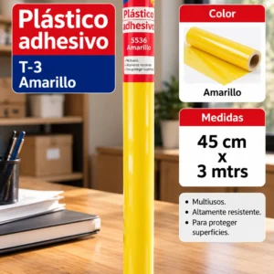 Contact / plastico adhesivo amarillo 45cm x 3mts. Fast
