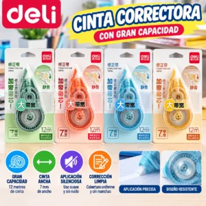 Corrector VR701 roller cinta 7mm 12mts Deli
