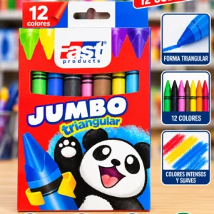 Crayon cera Fast 12 colores jumbo triangular