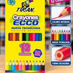 Crayones madera ecco 12 colores Tucan