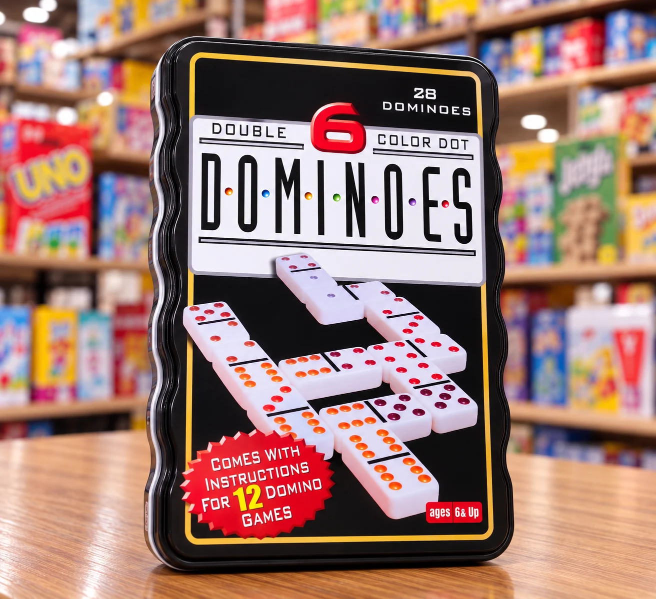 Domino en caja de metal