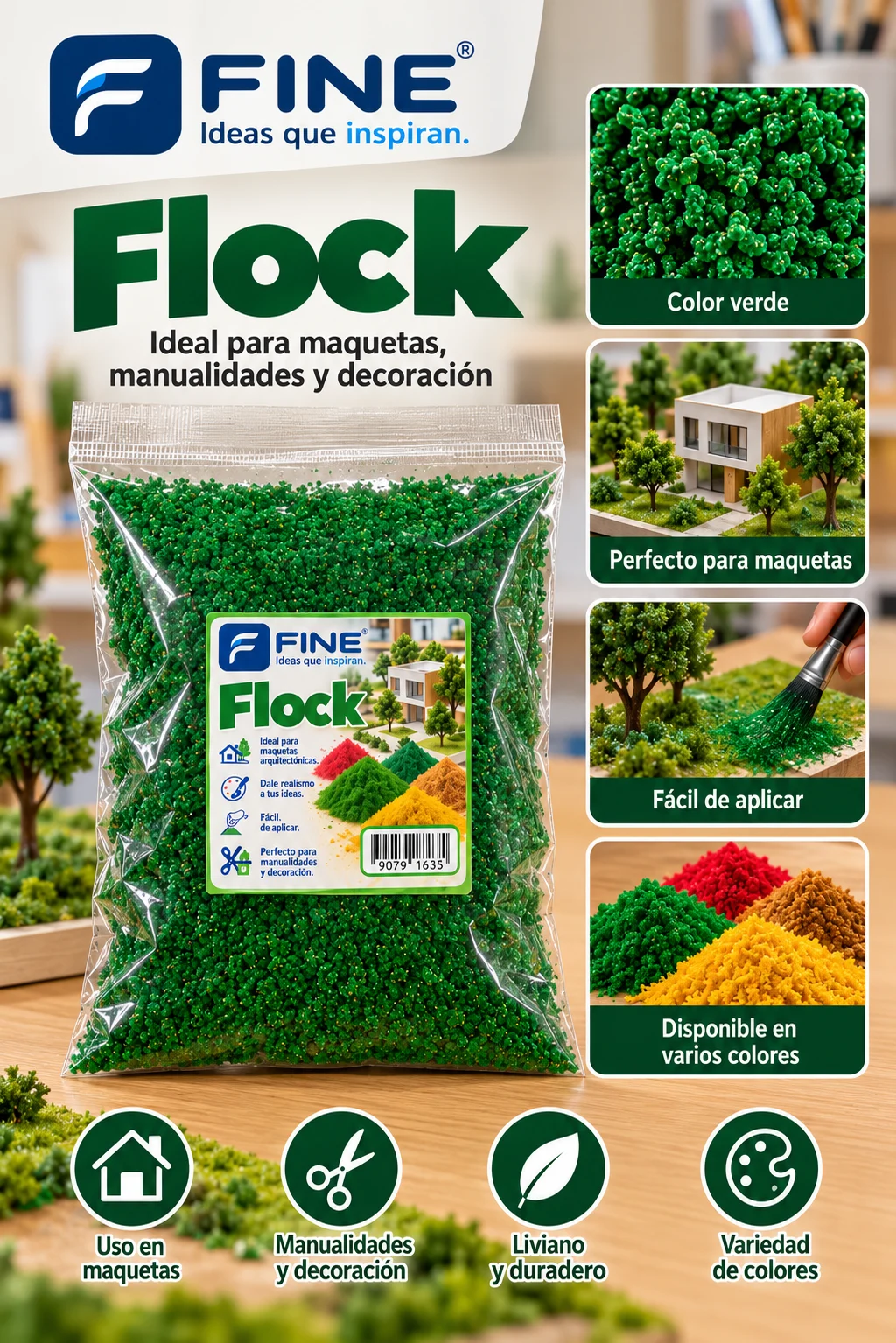 Flock verde Fine
