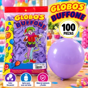 Globos bufone 100 piezas lila pastel No. 9