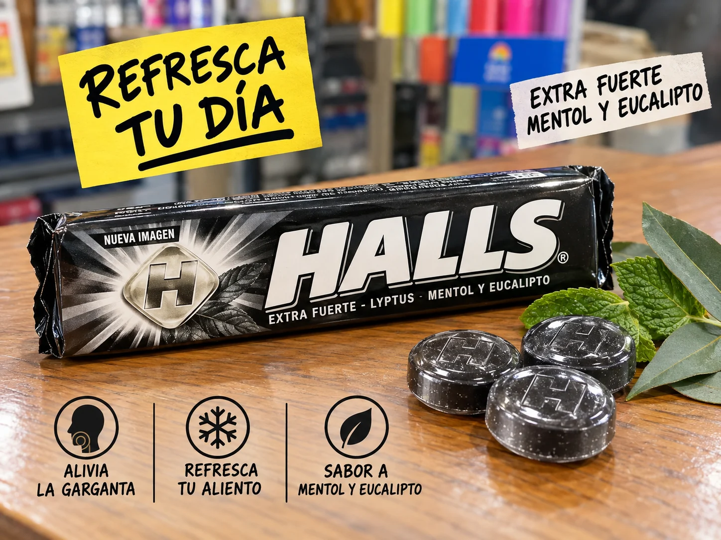 Halls mentol y eucalipto negro