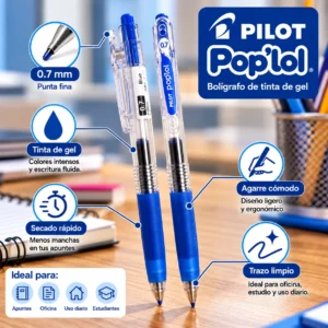 Lapicero Pilot Poplol gel azul