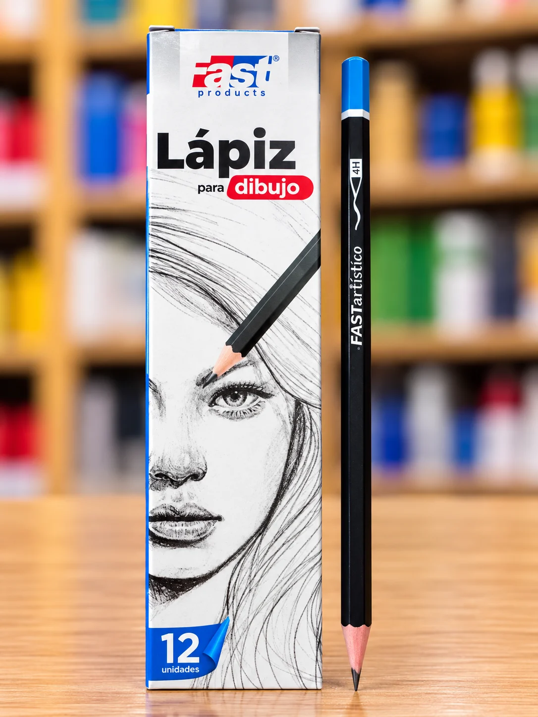 Lápiz para dibujo_ 12 unidades y lápiz 4H