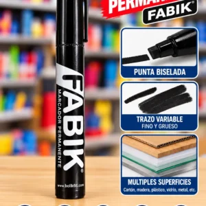 Marcador permanente negro biselado Fabik