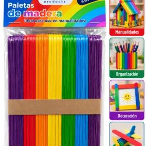 Paleta madera pequeña colores 100 unidades
