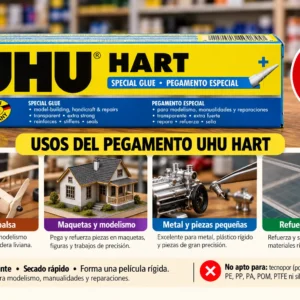 Pegamento UHU HART 33 ml caja amarilla con azul