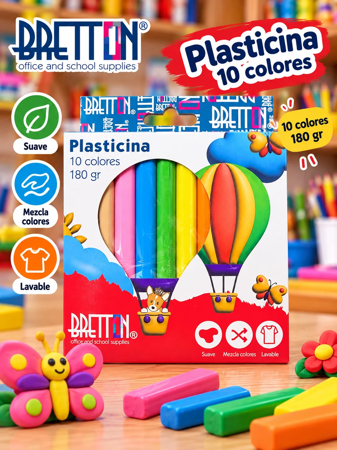Plasticina 10 colores Bretton