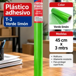 Plastico adhesivo Verde limon 45cm x 3mts. Fast