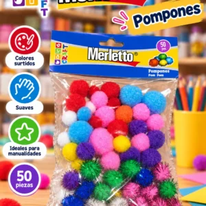 Pom pom 50 piezas MERLETTO surtido