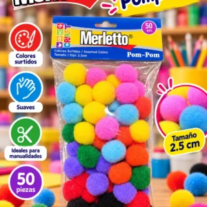 Pom pom de colores pa50 Merletto 2.5cm