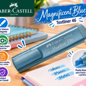 Resaltador azul metalico Faber castell