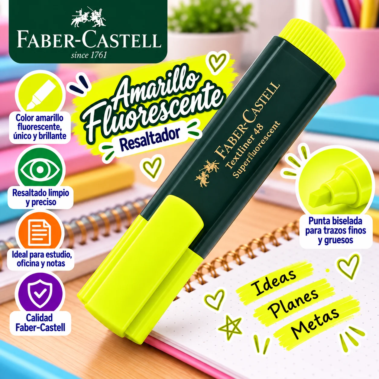 Resaltador convencional amarillo Faber castell