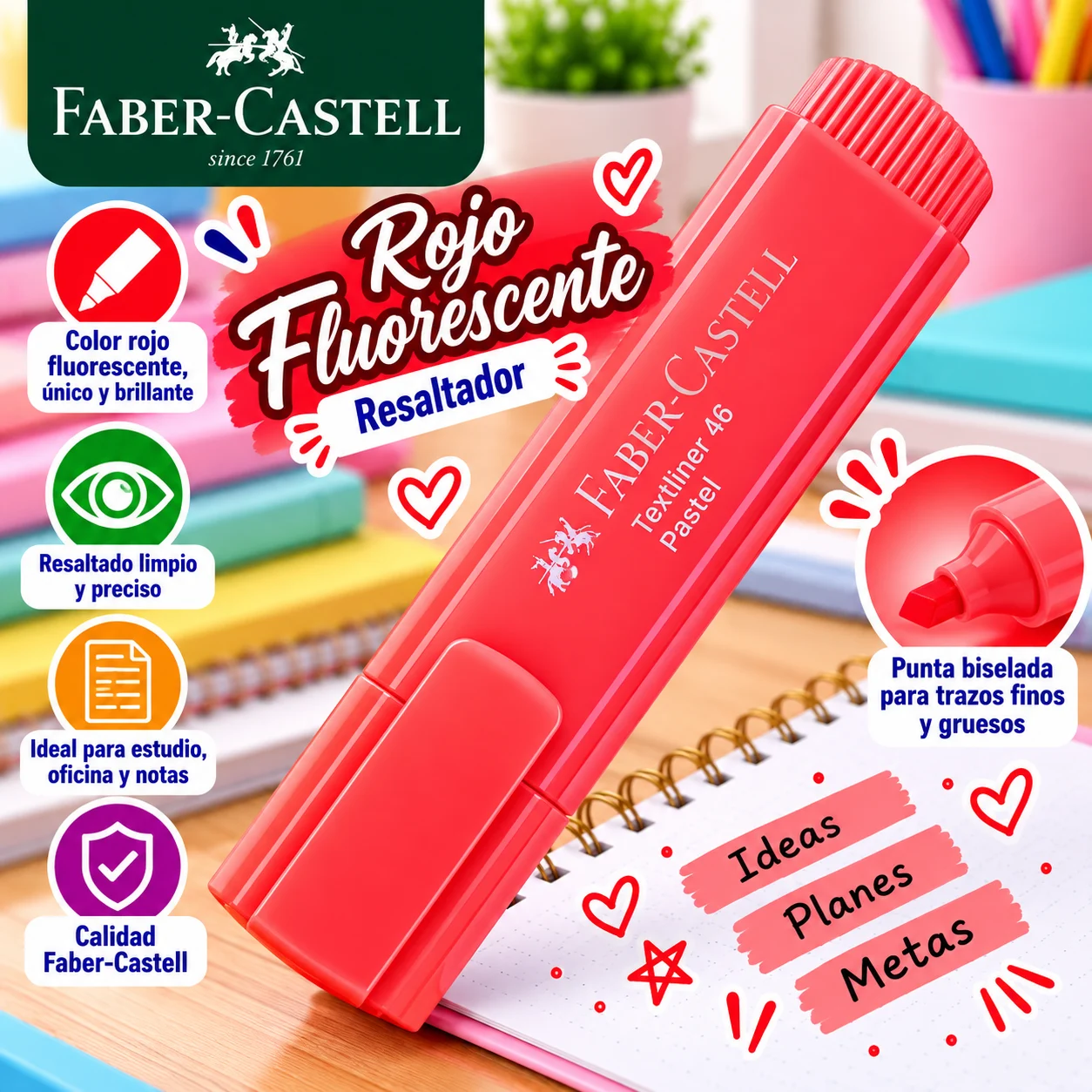 Resaltador durazno pastel Faber castell