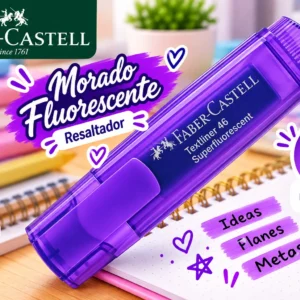 Resaltador morado fosforescente Faber castell