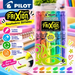 Resaltador Paquete 6 unidades frixion /neon borrable SW-FL-S6 Pilot