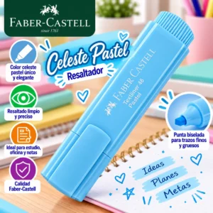 Resaltador pastel celeste Faber castell
