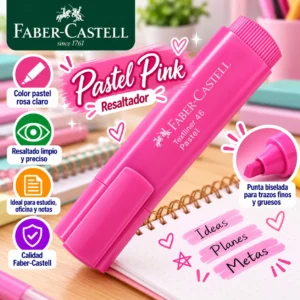 Resaltador rosa pastel Faber castell