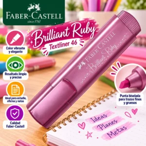 Resaltador rubi brillante metalico Faber castell
