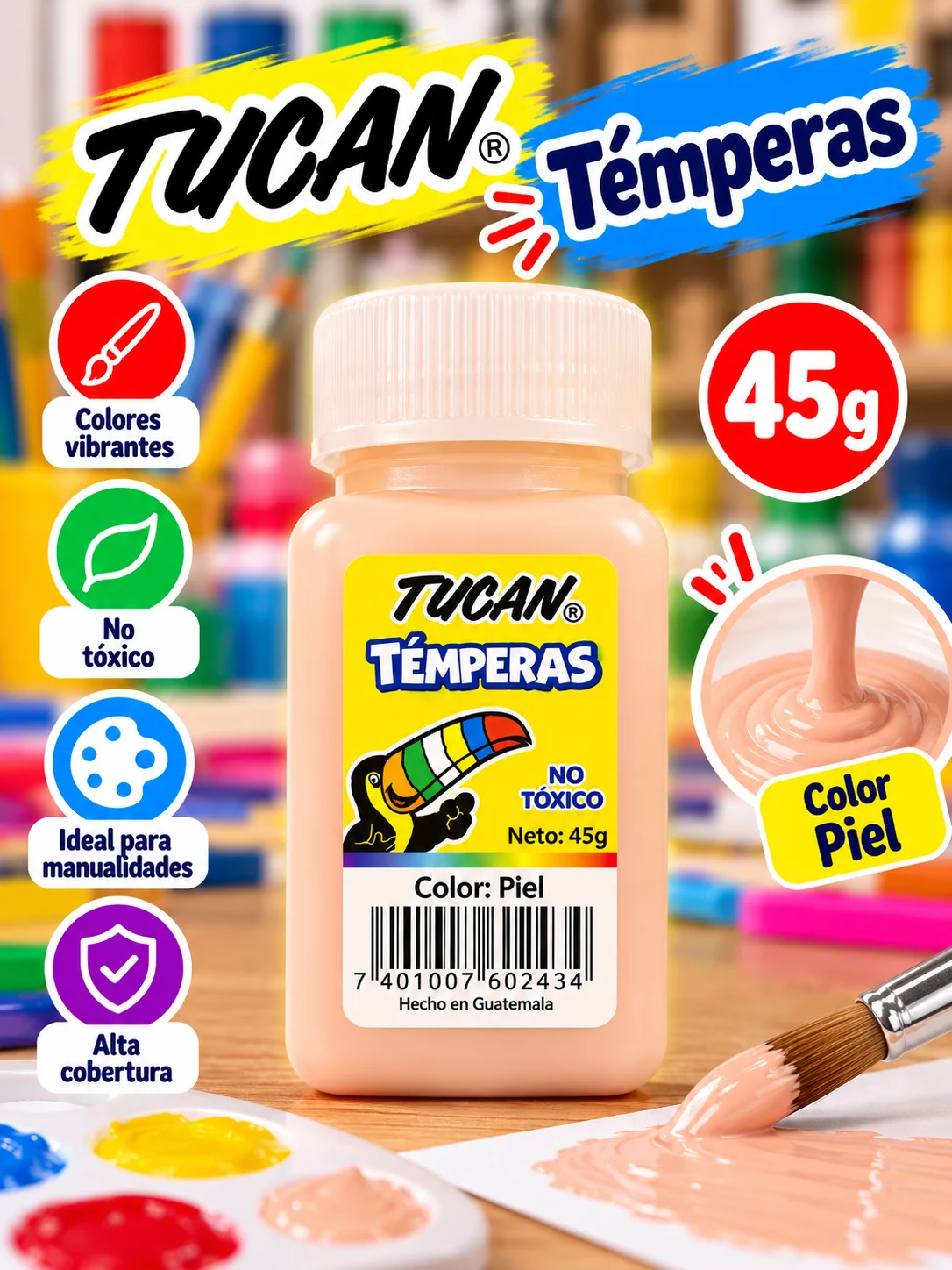 Tempera frasco 45g. PIEL Tucan