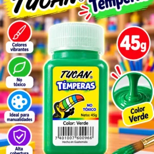 Tempera frasco 45g. VERDE Tucan